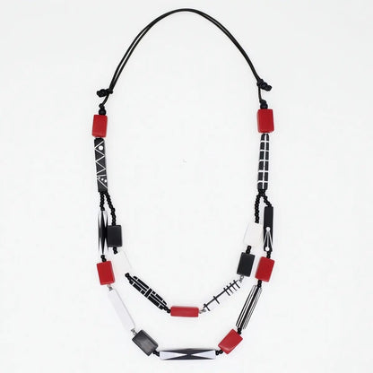 Sylca Designs Necklaces Sylca Soran Red Mixed Bead Necklace Sylca Soran Red Mixed Bead Necklace