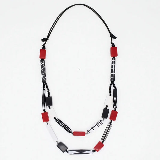 Sylca Designs Necklaces Sylca Soran Red Mixed Bead Necklace Sylca Soran Red Mixed Bead Necklace