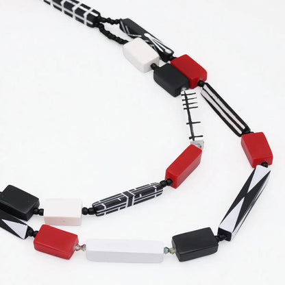 Sylca Designs Necklaces Sylca Soran Red Mixed Bead Necklace Sylca Soran Red Mixed Bead Necklace