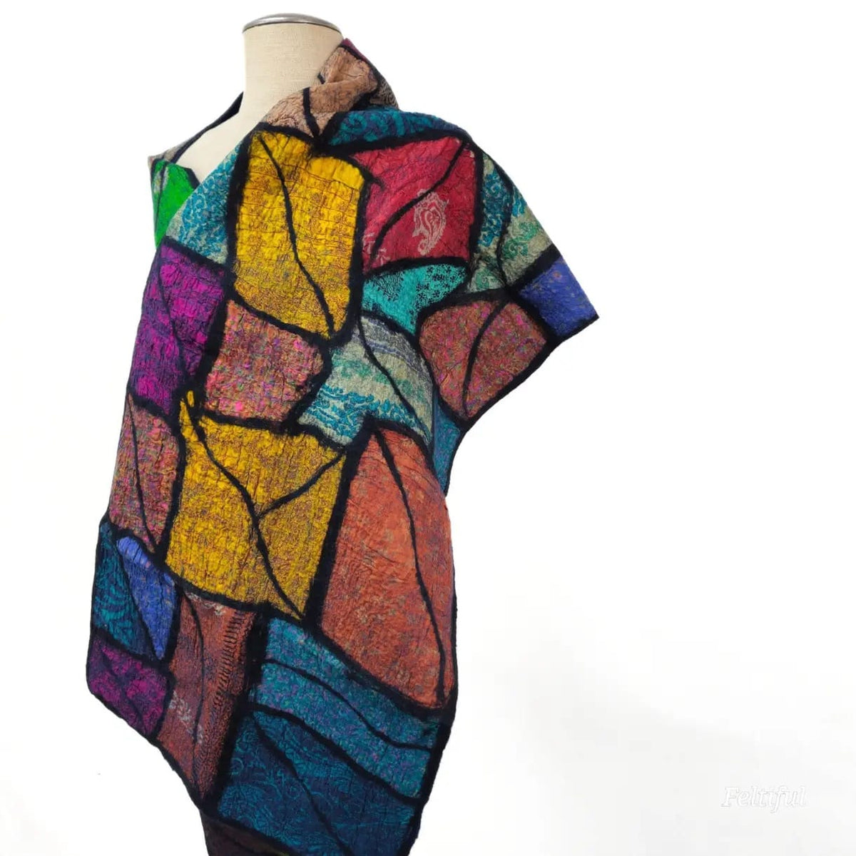 Feltiful Scarves Stained Glass Mosaic Felted Scarf Stained Glass Mosaic Felted Scarf