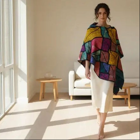 Feltiful Scarves Stained Glass Mosaic Felted Scarf Stained Glass Mosaic Felted Scarf