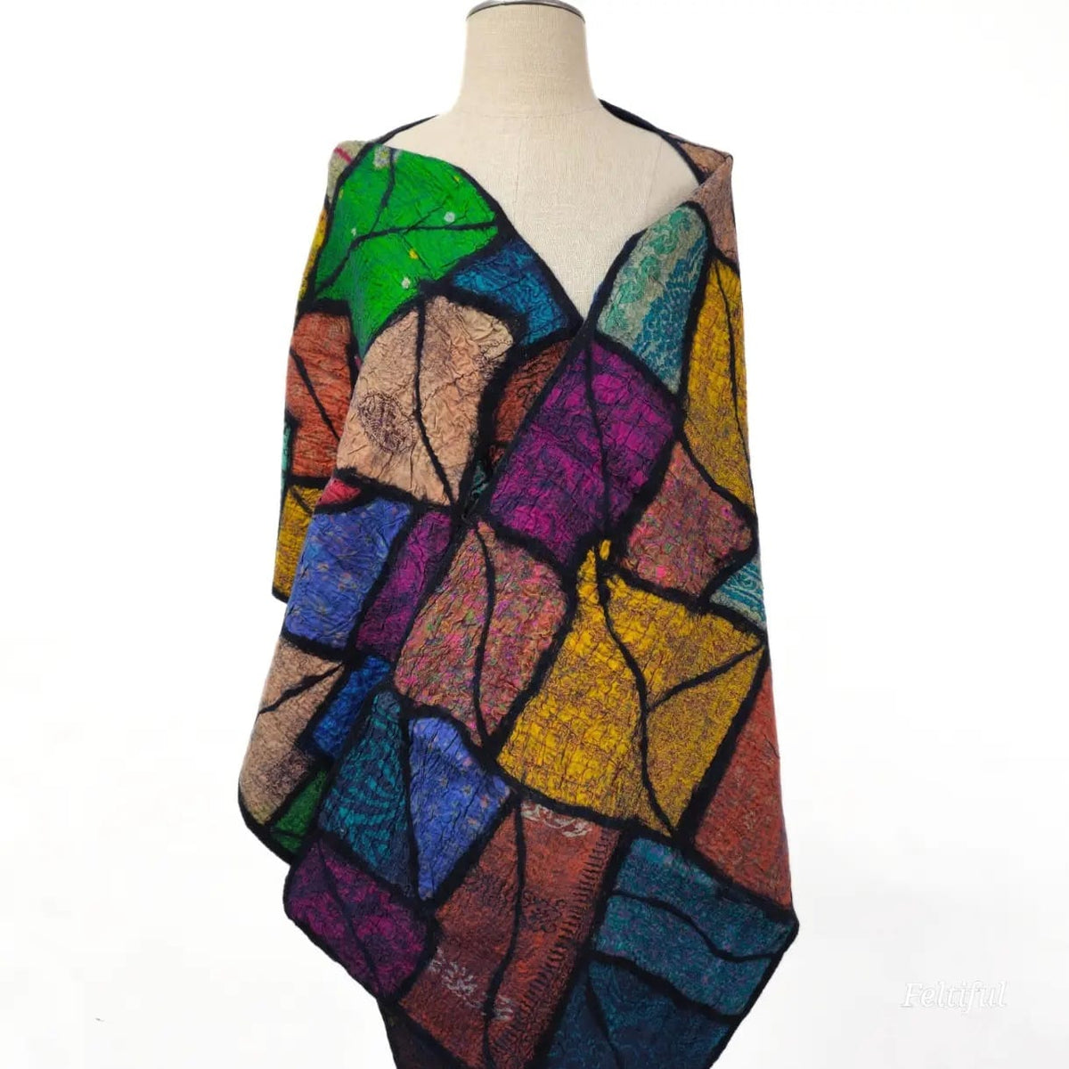 Feltiful Scarves Stained Glass Mosaic Felted Scarf Stained Glass Mosaic Felted Scarf