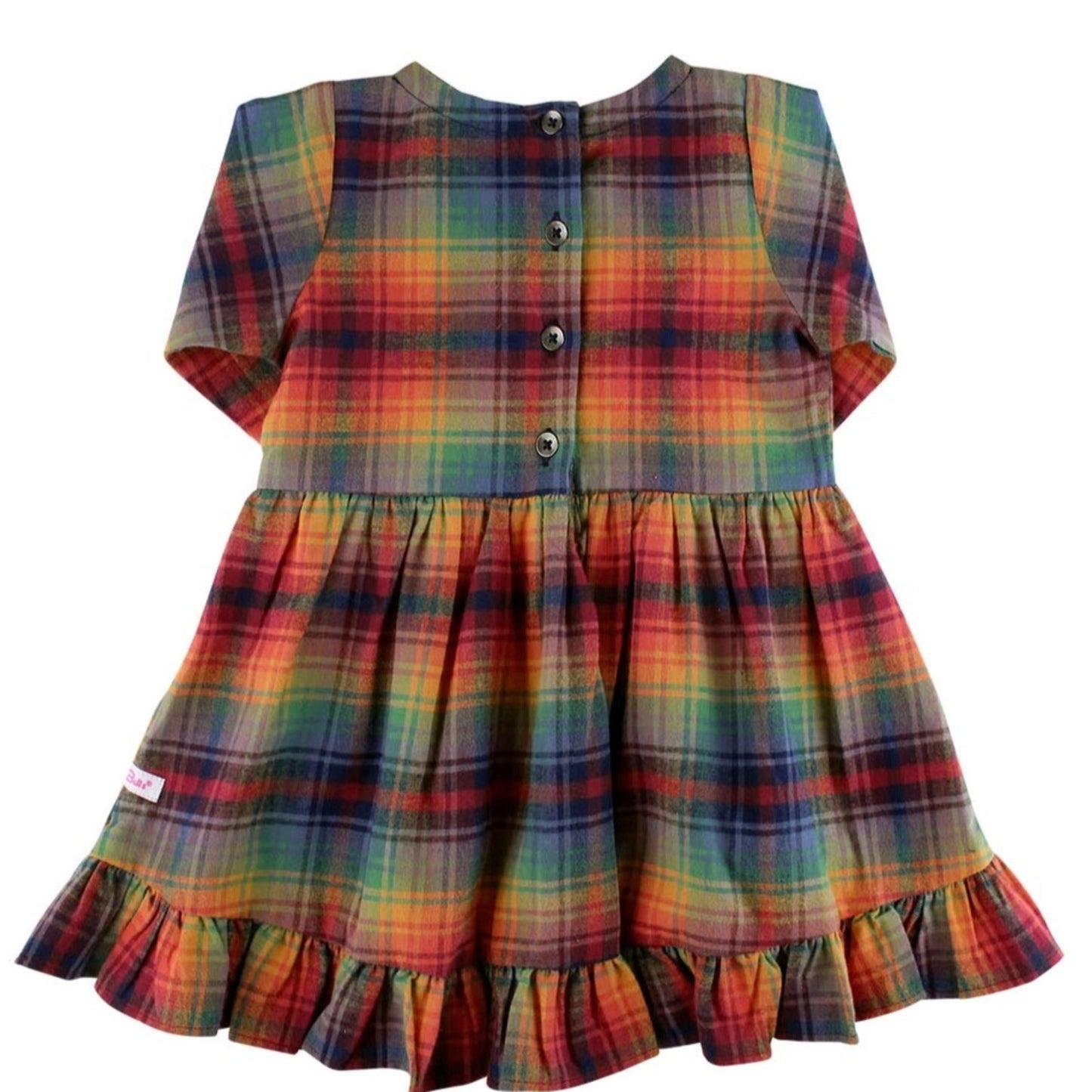 RuffleButts Storybook Rainbow Plaid High Low Ruffle Tunic