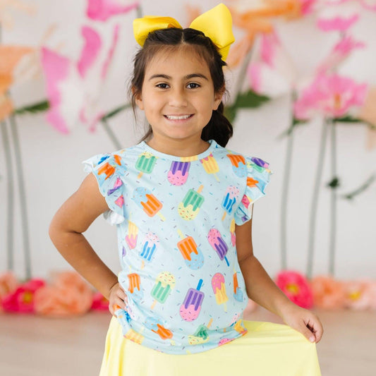 Mila & Rose Short Sleeve Ruffle Tee - Multiple Prints