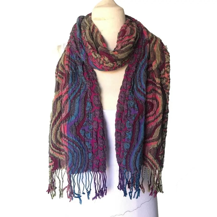 J & X Scarves Swirl Knit Scarf - Multiple Colors Swirl Knit Scarf - Multiple Colors