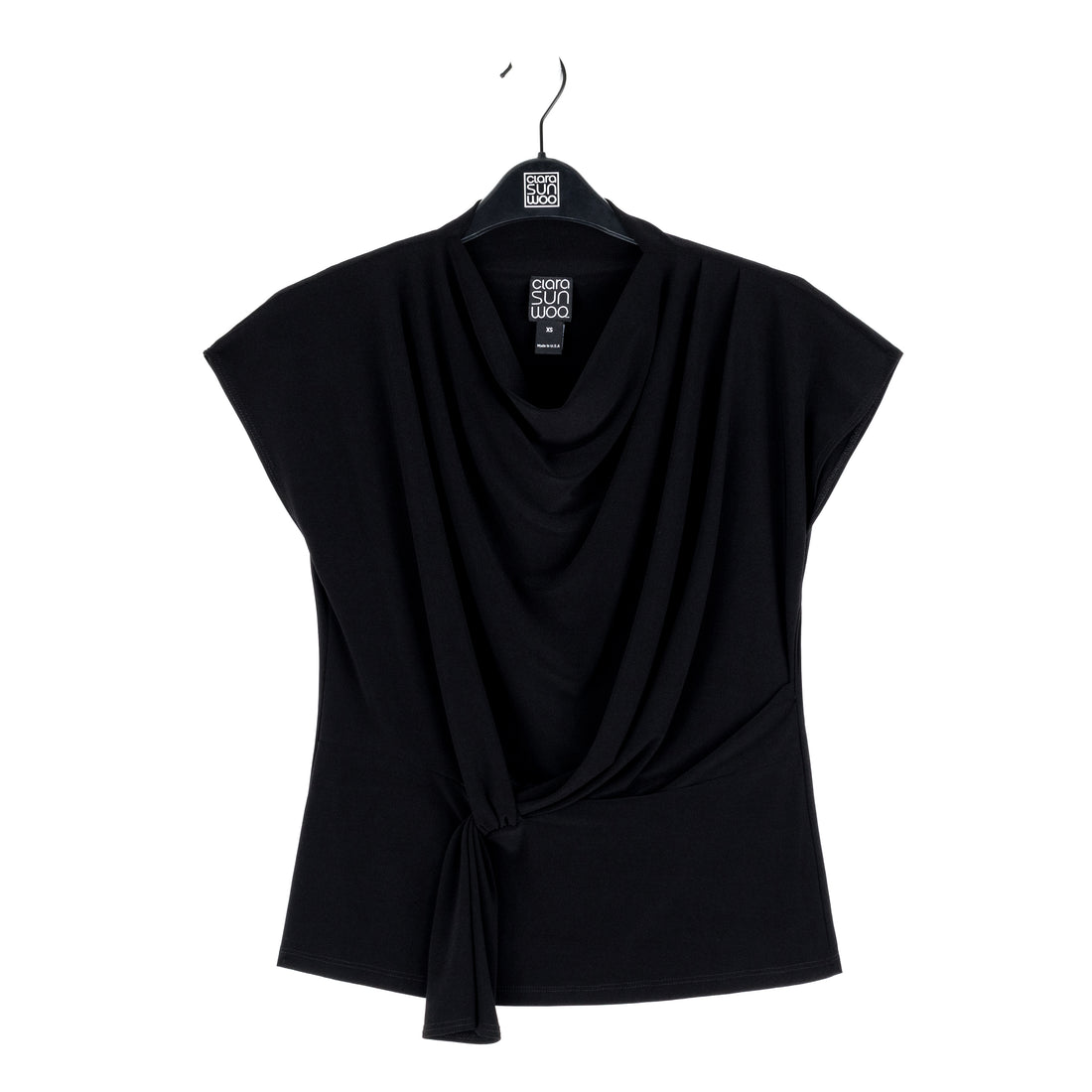 Clara Sunwoo Drape Neck Loop Front Top