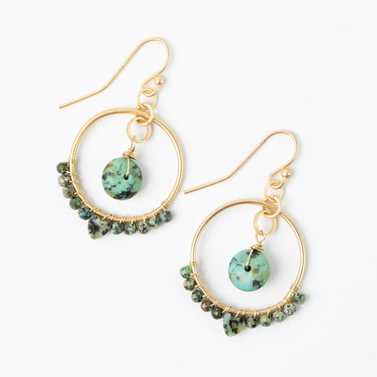 Anne Vaughan Designs Jewelry Earrings Anne Vaughan Tranquil Garden African Turquoise Hoop Earring 72399070 Anne Vaughan Tranquil Garden African Turquoise Hoop Earring