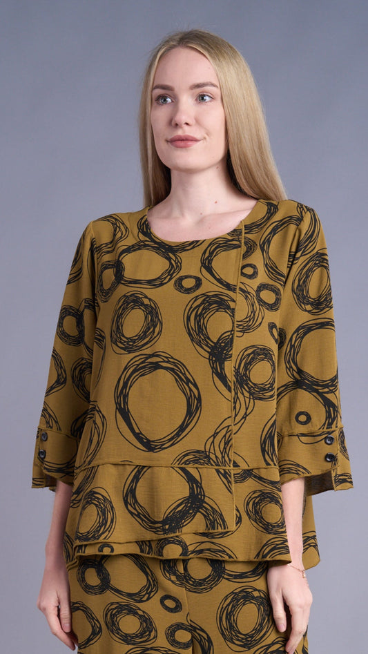 Shana Apparel Double Layer Graphic Top