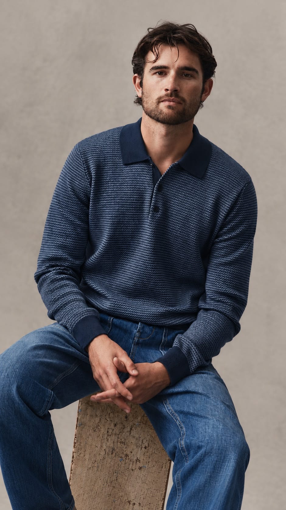 Taylor Stitch Men's Button Downs Taylor Stitch The Newton Sweater Polo Taylor Stitch The Newton Sweater Polo
