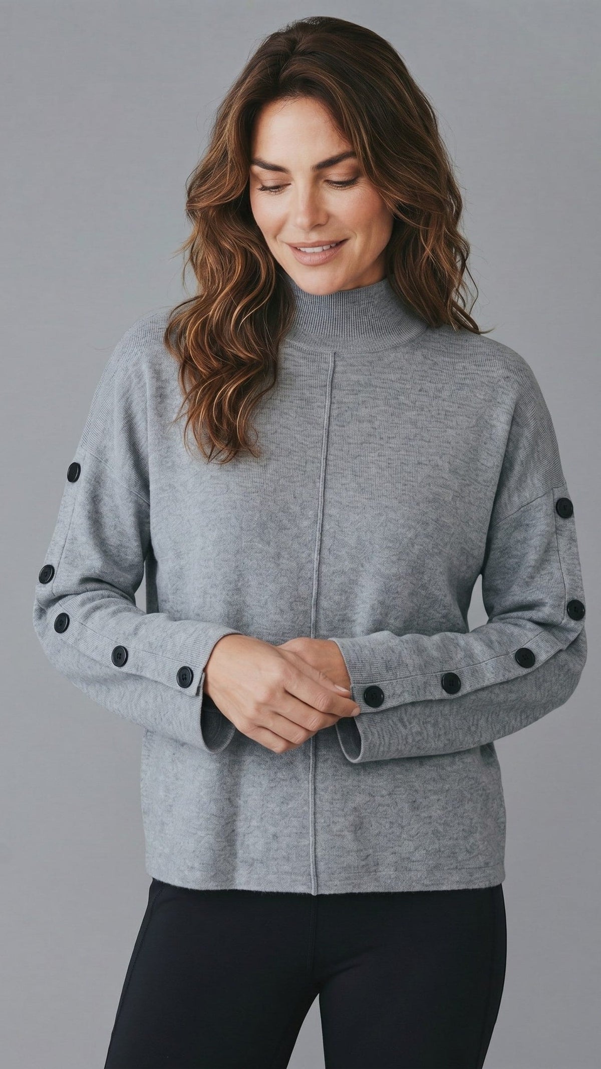 Tempo Paris Sweaters Tempo Paris Button Sleeve Sweater 19791838 Tempo Paris Button Sleeve Sweater