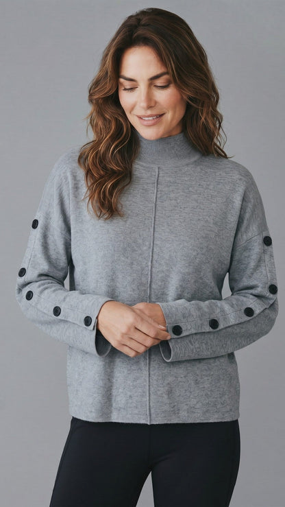 Tempo Paris Sweaters Tempo Paris Button Sleeve Sweater 19791838 Tempo Paris Button Sleeve Sweater