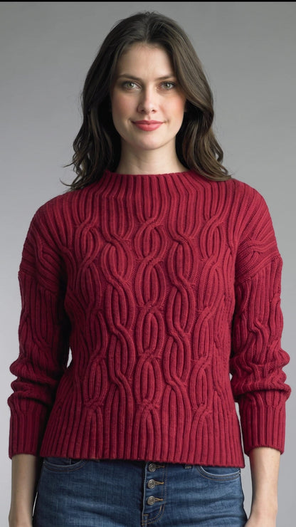 Tempo Paris Sweaters Tempo Paris Crop Woven Mock Neck Sweater - Multiple Colors 41976798 Tempo Paris Crop Woven Mock Neck Sweater - Multiple Colors