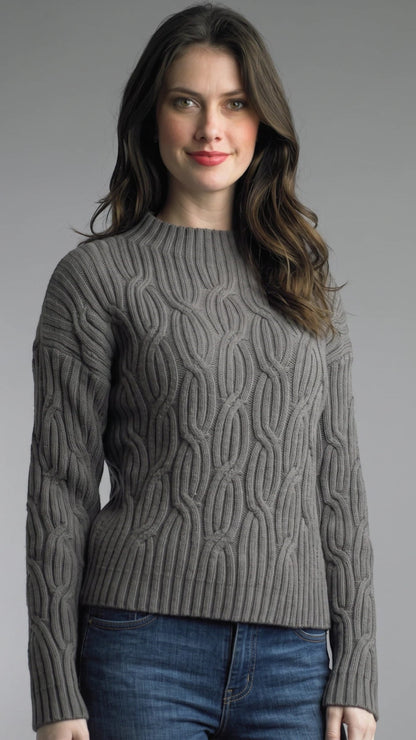 Tempo Paris Sweaters Tempo Paris Crop Woven Mock Neck Sweater - Multiple Colors 41944030 Tempo Paris Crop Woven Mock Neck Sweater - Multiple Colors