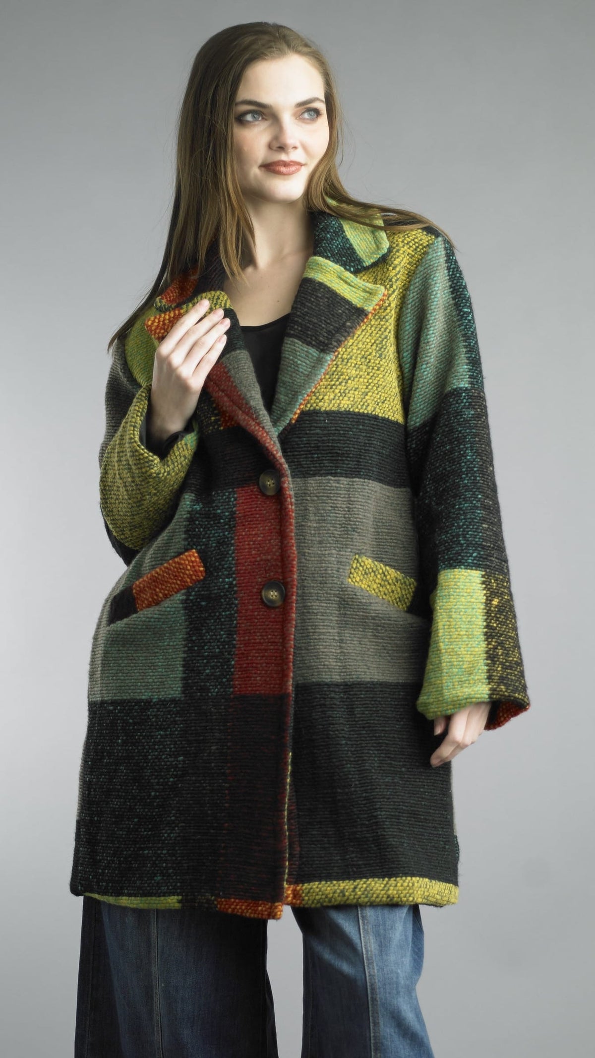Tempo Paris Jackets Tempo Paris Color Block Knit Long Jacket Tempo Paris Color Block Knit Long Jacket