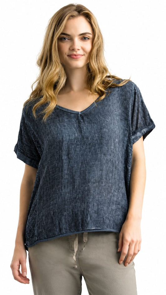 Tempo Paris Tees Tempo Paris Easy Linen Short Sleeve Tee 17212126 Tempo Paris Easy Linen Short Sleeve Tee