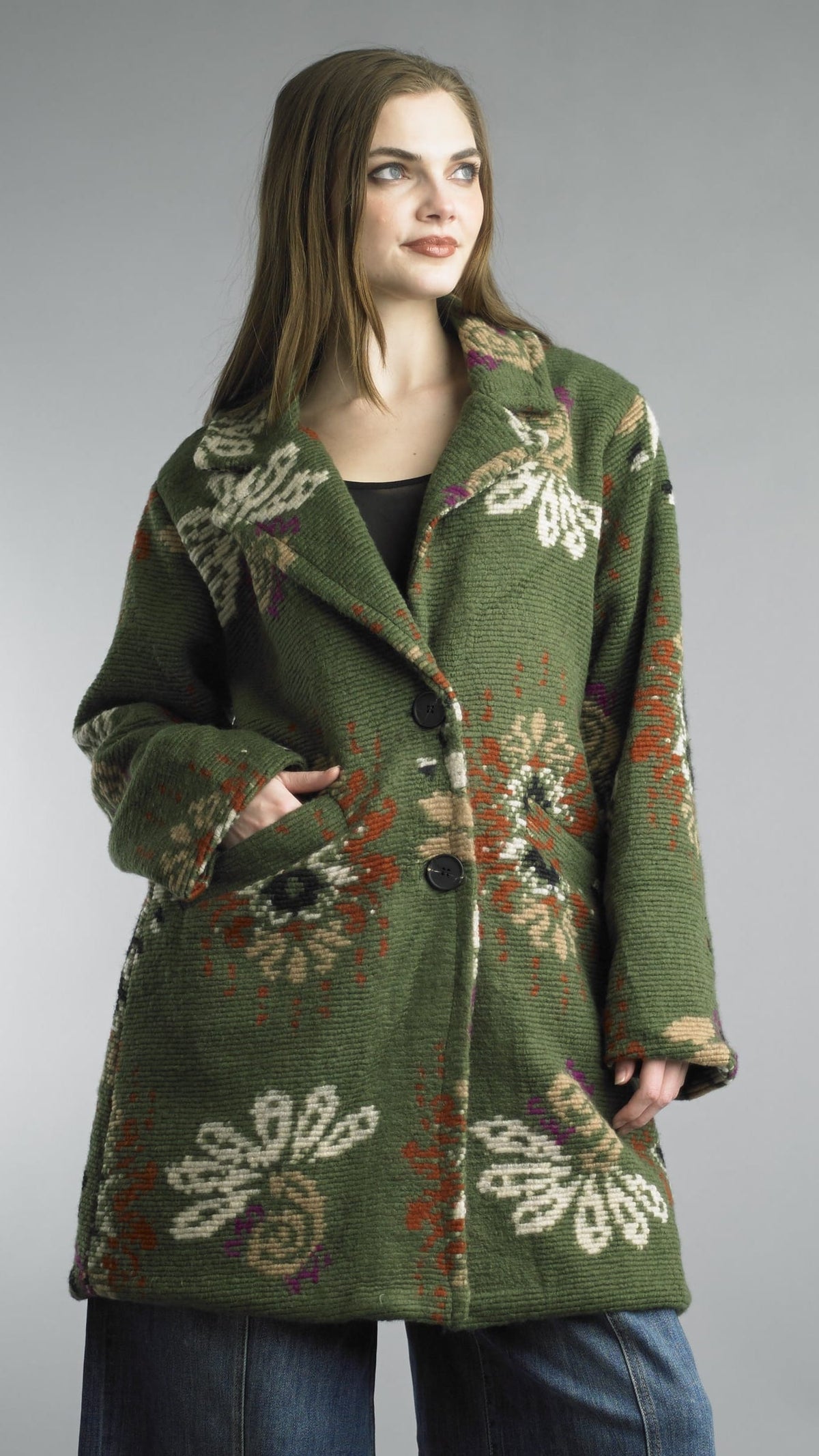 Tempo Paris Jackets Tempo Paris Floral Tapestry Long Jacket Tempo Paris Floral Tapestry Long Jacket
