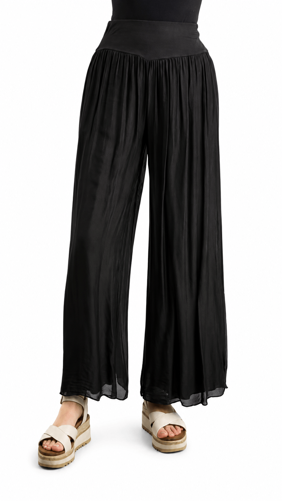 Tempo Paris Pants Tempo Paris Pull-On Silk Palazzo Pants 65269982 Tempo Paris Pull-On Silk Palazzo Pants