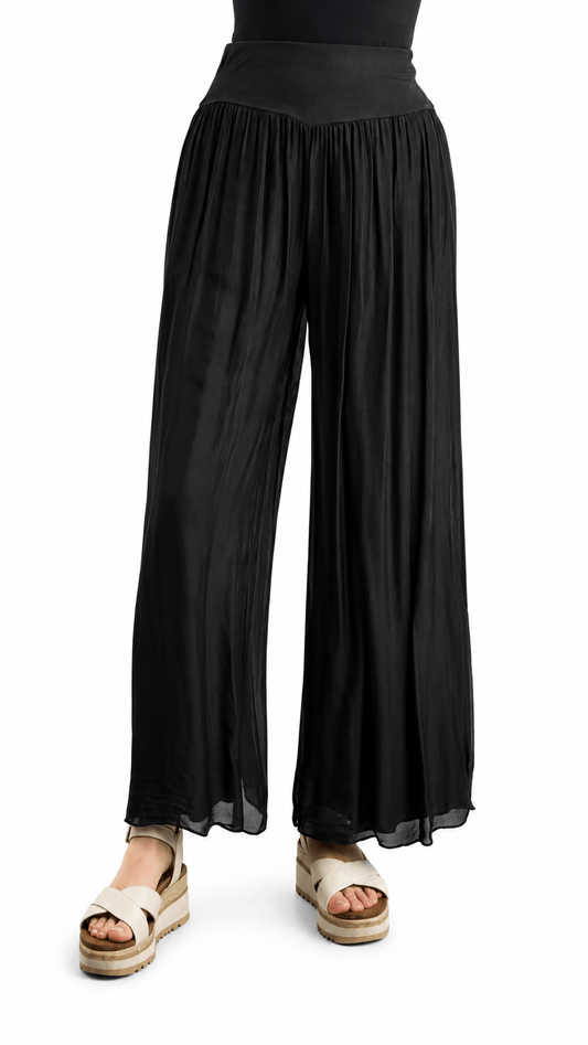 Tempo Paris Pants Tempo Paris Pull-On Silk Palazzo Pants 65269982 Tempo Paris Pull-On Silk Palazzo Pants