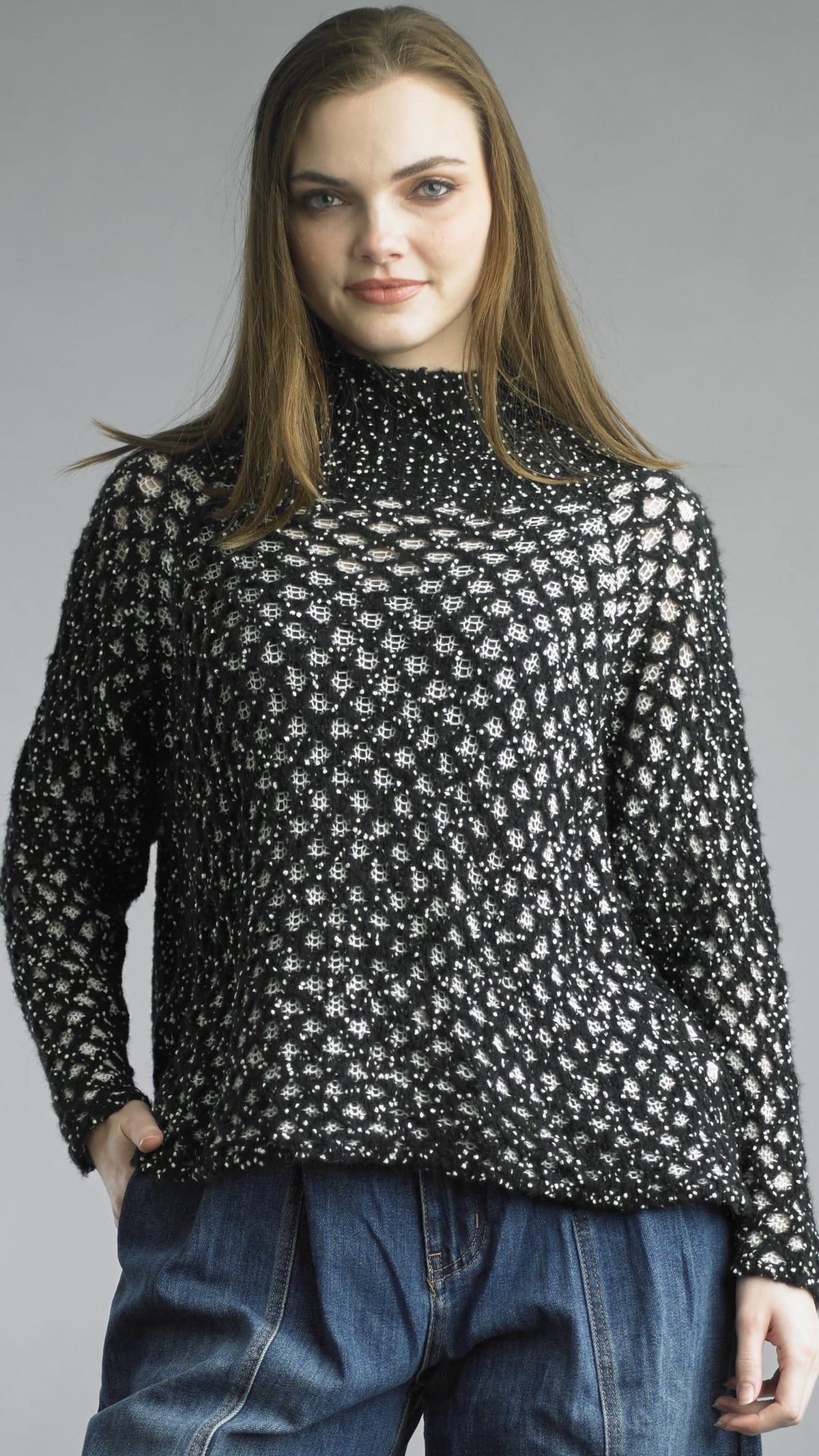 Tempo Paris Sweaters Tempo Paris Speckled Honeycomb Knit Sweater - Multiple Colors Tempo Paris Speckled Honeycomb Knit Sweater - Multiple Colors