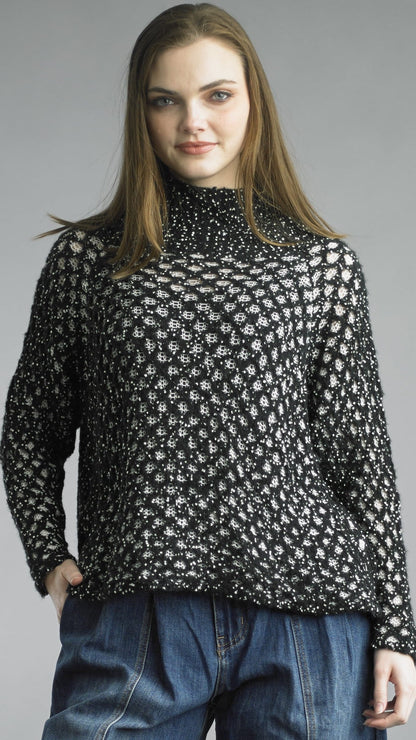 Tempo Paris Sweaters Tempo Paris Speckled Honeycomb Knit Sweater - Multiple Colors Tempo Paris Speckled Honeycomb Knit Sweater - Multiple Colors