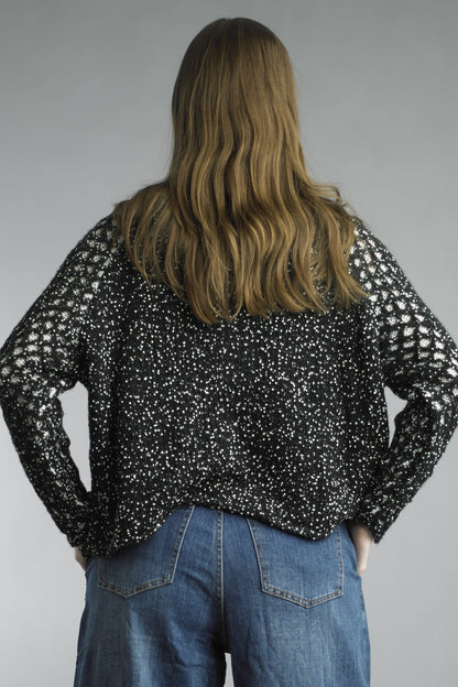 Tempo Paris Sweaters Tempo Paris Speckled Honeycomb Knit Sweater - Multiple Colors Tempo Paris Speckled Honeycomb Knit Sweater - Multiple Colors
