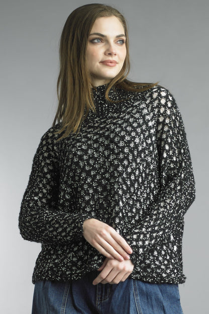 Tempo Paris Sweaters Tempo Paris Speckled Honeycomb Knit Sweater - Multiple Colors 81641950 Tempo Paris Speckled Honeycomb Knit Sweater - Multiple Colors