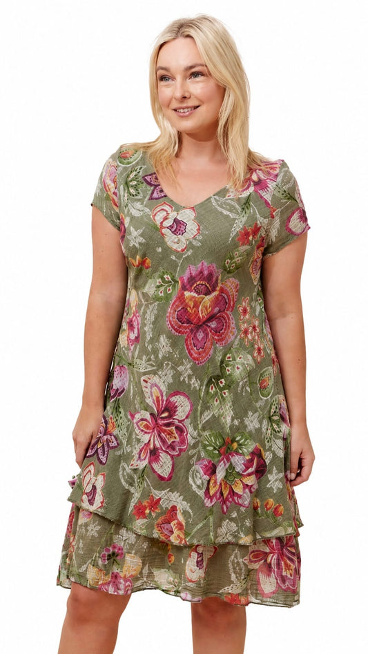 Tempo Paris Dresses Tempo Paris Vintage Garden Tiered Short Sleeve Dress 34506974 Tempo Paris Vintage Garden Tiered Short Sleeve Dress