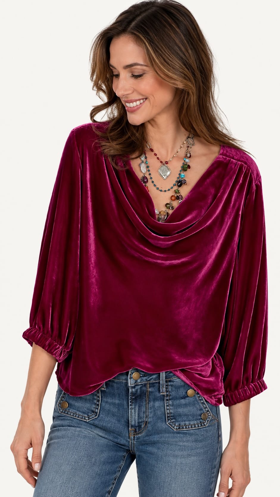 The Moment Collection Tops The Moment Collection Velvet Draped Top The Moment Collection Velvet Draped Top
