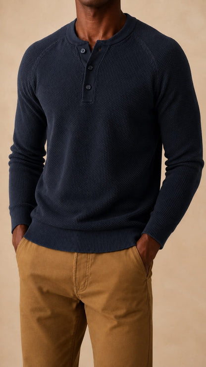 The Normal Brand Men's Sweaters The Normal Brand Coolmax Textured Sweater Henley The Normal Brand Coolmax Textured Sweater Henley