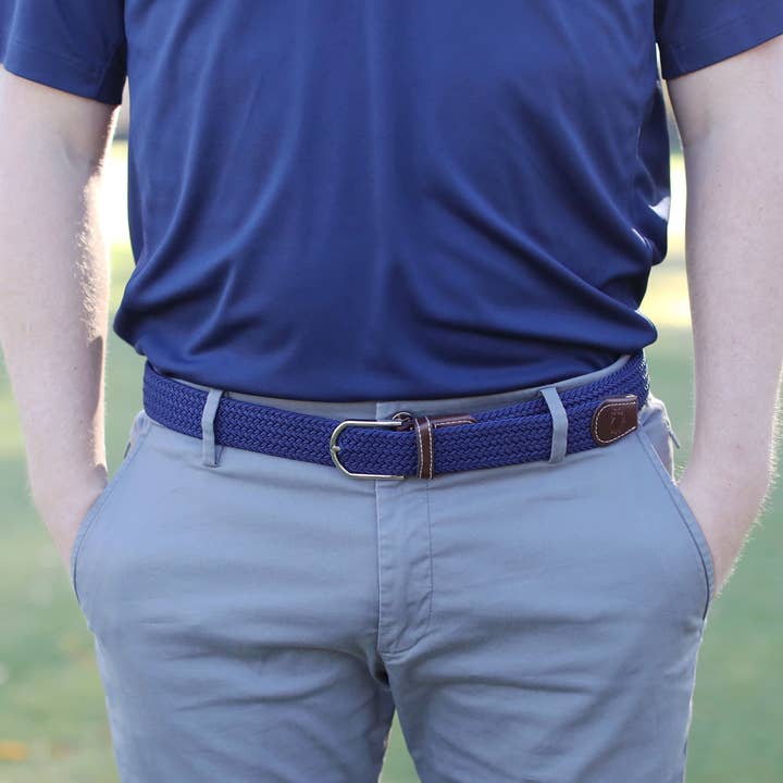 Roostas Men's Belts Roostas The Pebble Beach Woven Stretch Belt Roostas The Pebble Beach Woven Stretch Belt