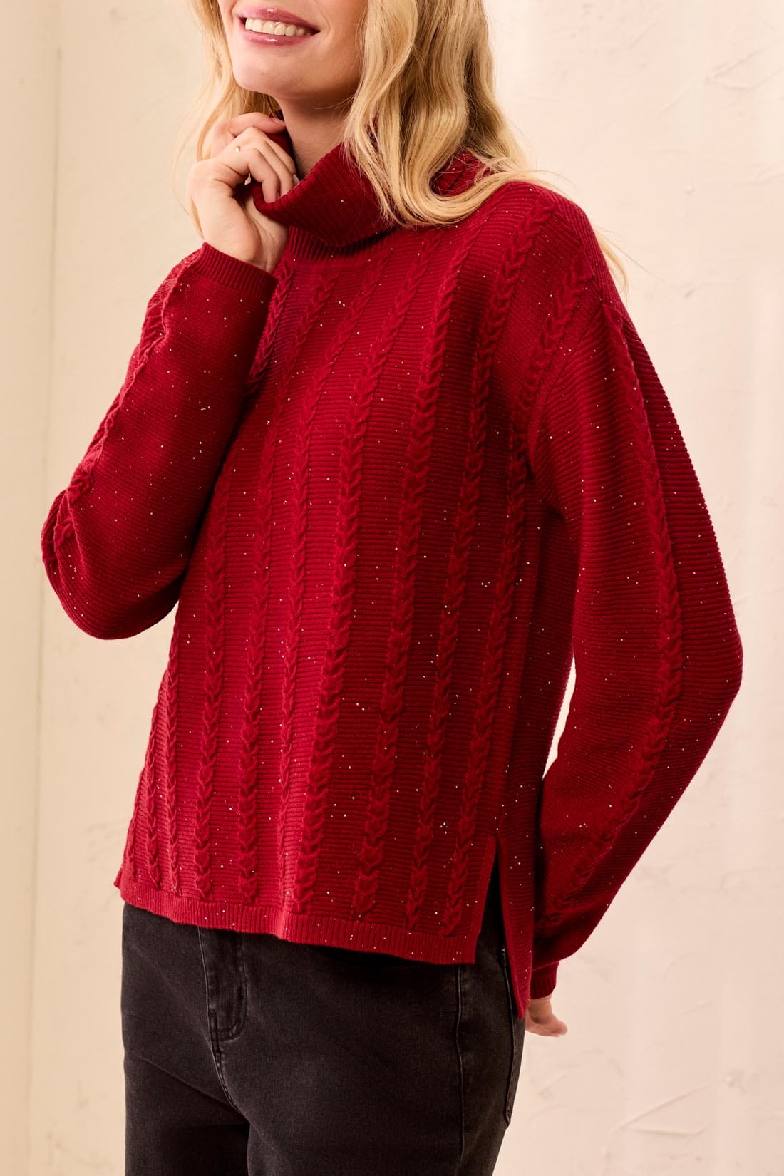 Tribal Sweaters Tribal Cable Stitch Mock Neck Sweater - Multiple Colors 58080222 Tribal Cable Stitch Mock Neck Sweater - Multiple Colors