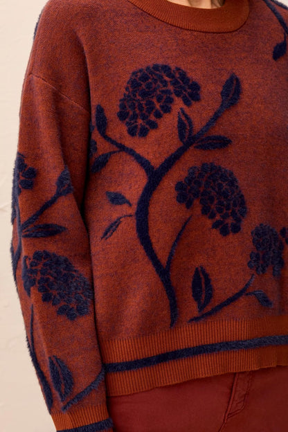 Tribal Sweaters Tribal Eyelash Embroidered Crew Neck Sweater Tribal Eyelash Embroidered Crew Neck Sweater