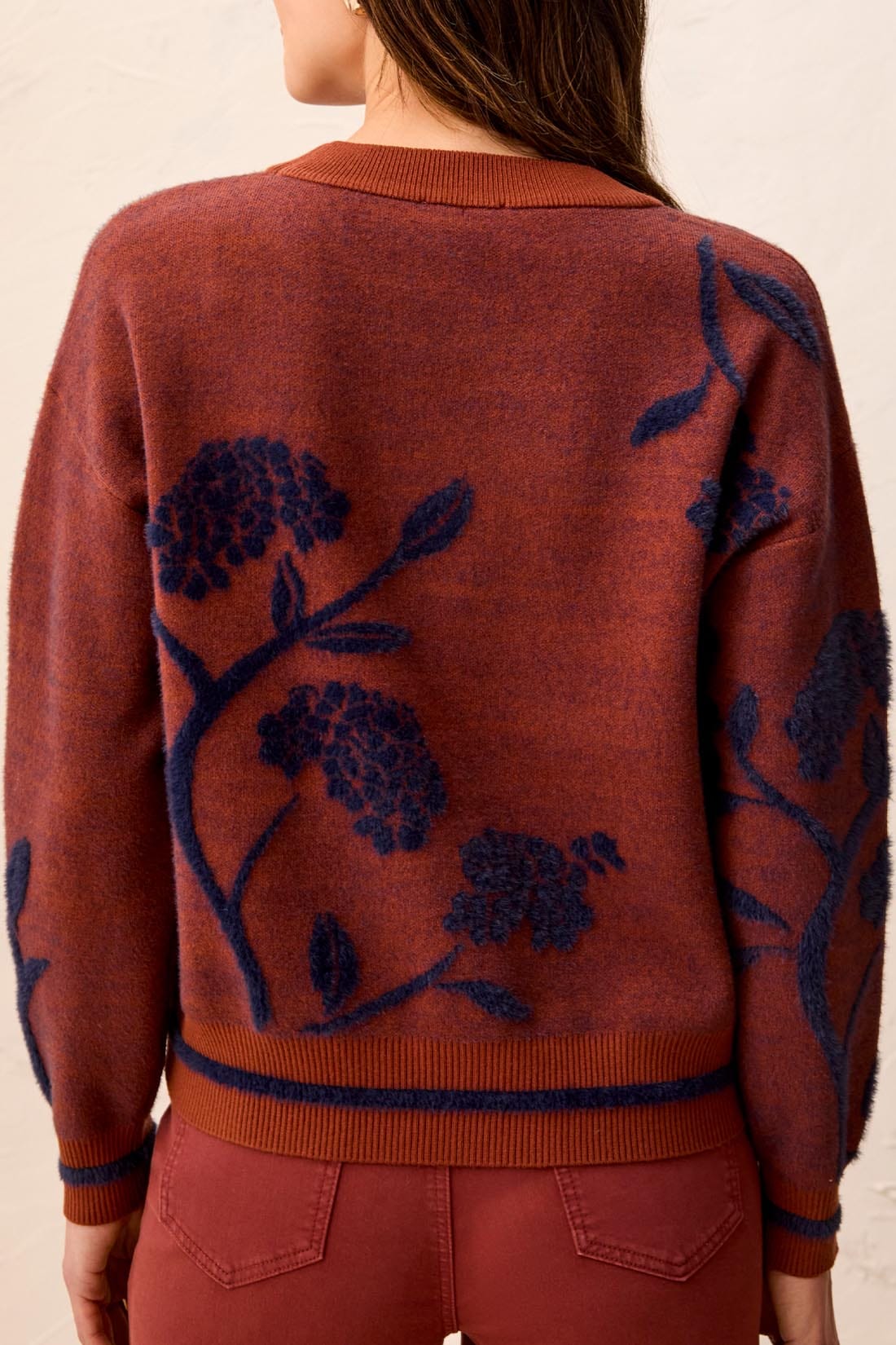 Tribal Sweaters Tribal Eyelash Embroidered Crew Neck Sweater Tribal Eyelash Embroidered Crew Neck Sweater