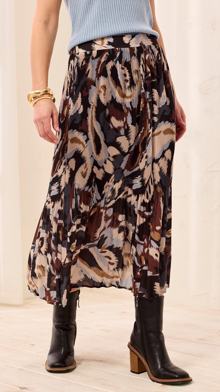 Tribal Skirts Tribal Plisse Pleated Maxi Skirt Tribal Plisse Pleated Maxi Skirt