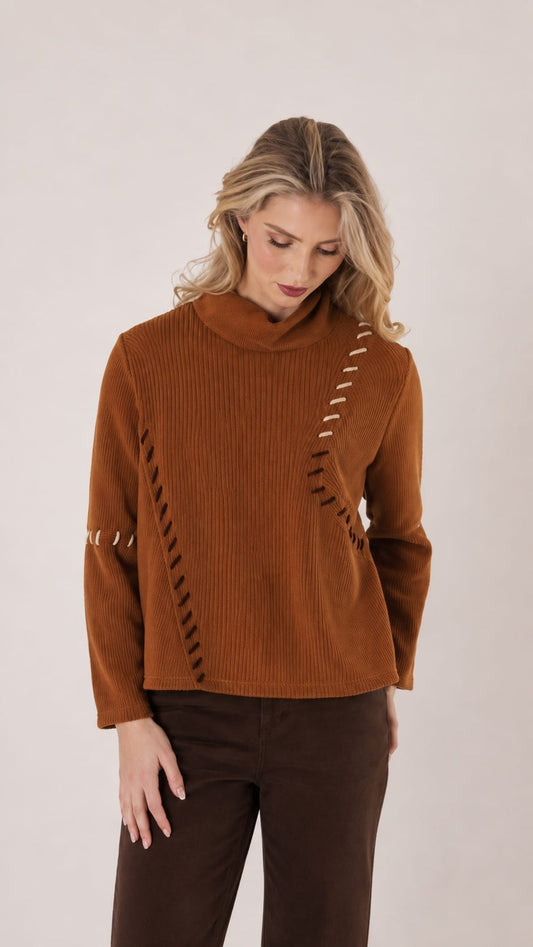 Trisha Tyler Sweaters Trisha Tyler Chain-Stitch Knit Sweater Trisha Tyler Chain-Stitch Knit Sweater
