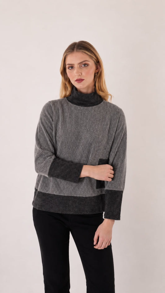 Trisha Tyler Sweaters Trisha Tyler Ribbed Chenille Color Block Turtleneck Sweater Trisha Tyler Ribbed Chenille Color Block Turtleneck Sweater