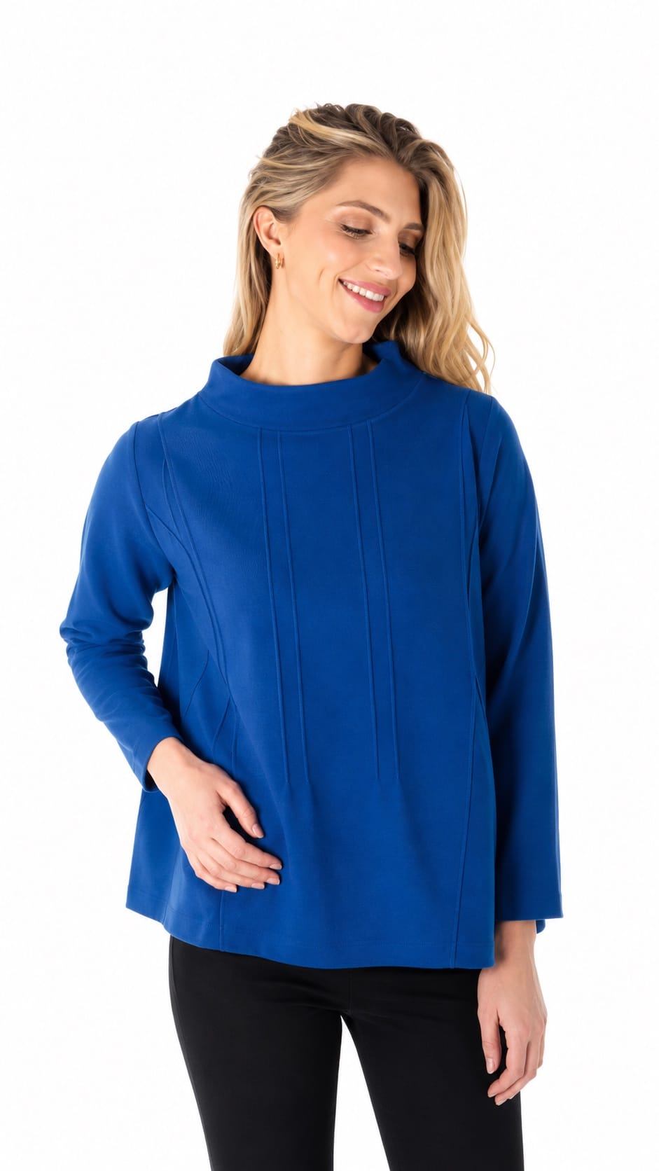 Trisha Tyler Sweaters Trisha Tyler Self Embroidered Plaid Detail Sweater - Multiple Colors 22181086 Trisha Tyler Self Embroidered Plaid Detail Sweater - Multiple Colors