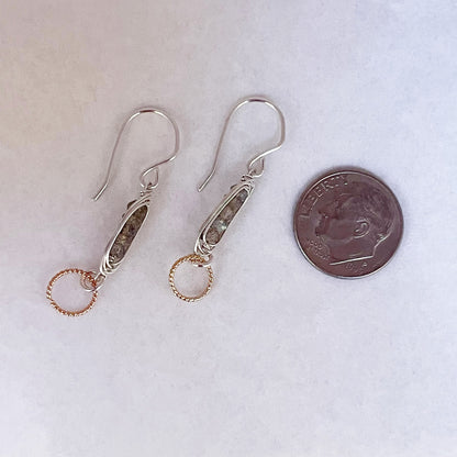 Laura J Designs Earrings Laura J Designs Moss Compass Earring - Multiple Stones Laura J Designs Moss Compass Earring - Multiple Stones