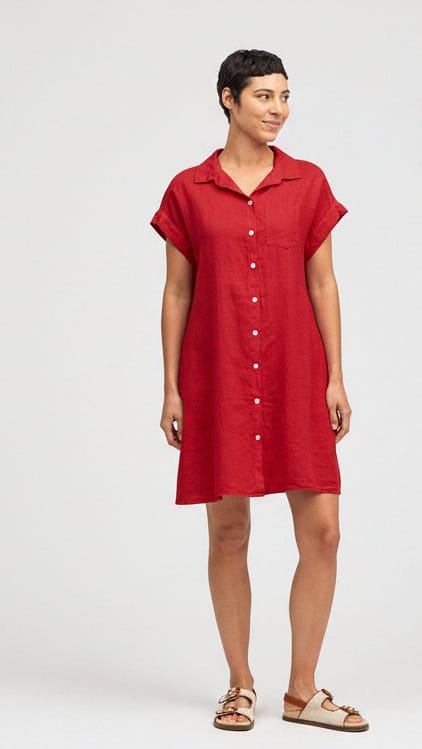 Cut Loose Dresses Cut Loose Linen Short Sleeve Shirt Dress - Multiple Colors 67544030 Cut Loose Linen Short Sleeve Shirt Dress - Multiple Colors