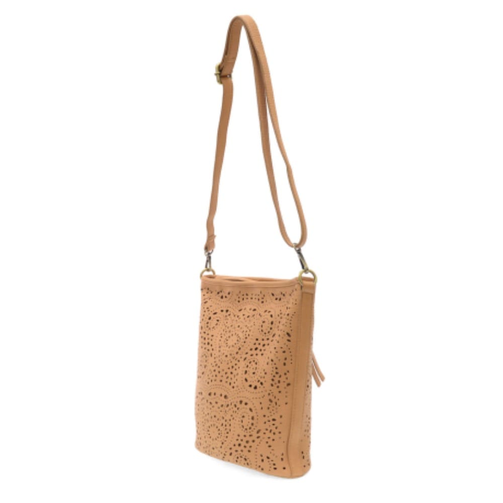 Joy Susan Bags Joy Susan Vegan Leather Lazer Cut Eyelet Bucket Crossbody - Multiple Colors Joy Susan Vegan Leather Lazer Cut Eyelet Bucket Crossbody - Multiple Colors