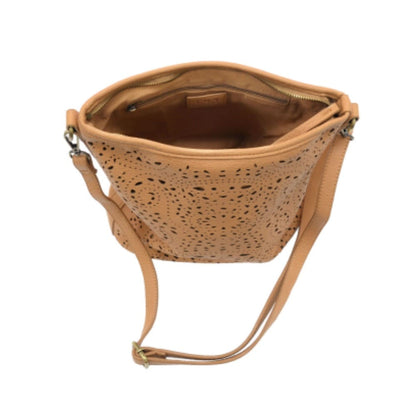Joy Susan Bags Joy Susan Vegan Leather Lazer Cut Eyelet Bucket Crossbody - Multiple Colors Joy Susan Vegan Leather Lazer Cut Eyelet Bucket Crossbody - Multiple Colors