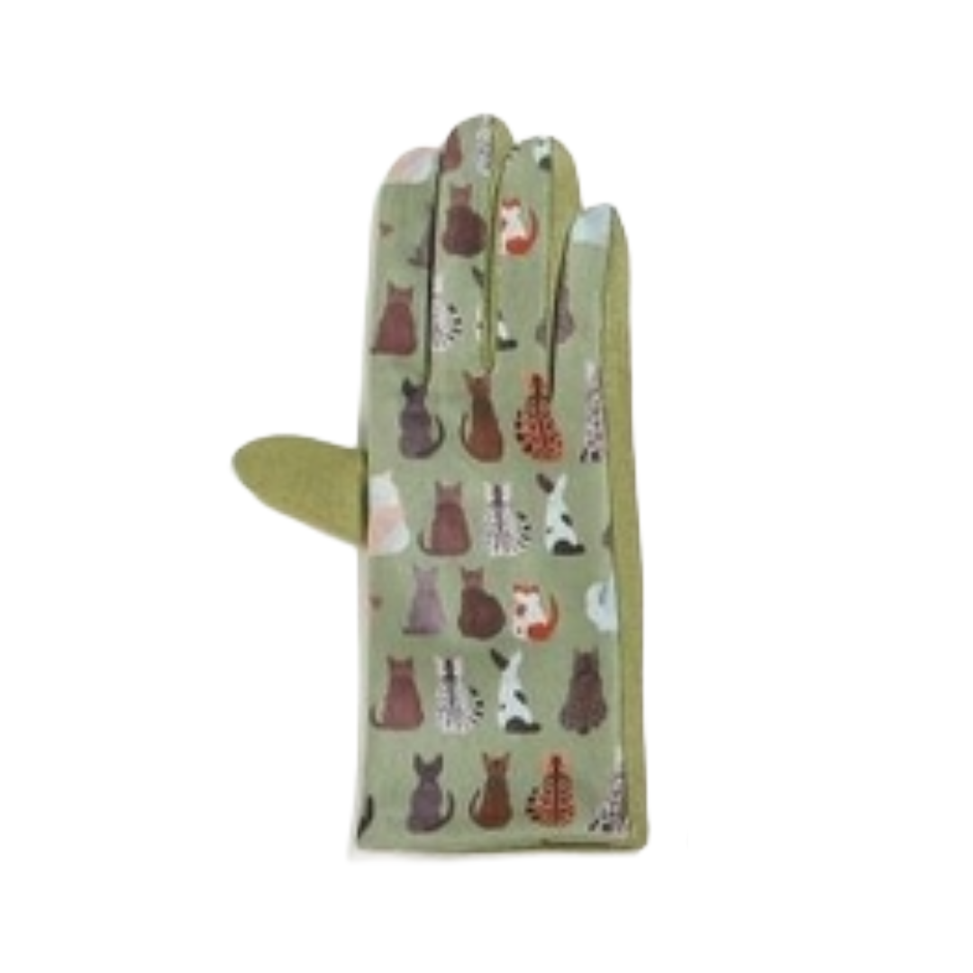 Cat Print Touch Screen Glove - Multiple Colors