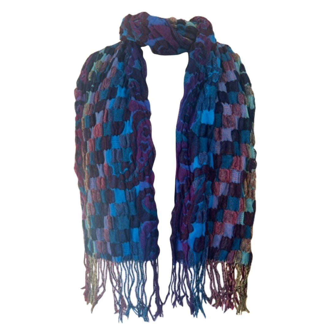 Ruffle Scarf with Fringe - Multiple Colors