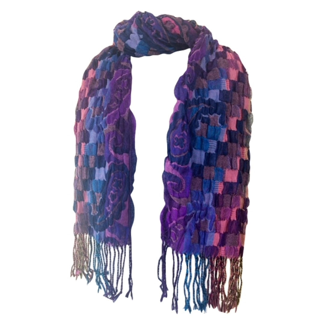 Ruffle Scarf with Fringe - Multiple Colors