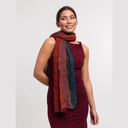 Fraas Ombre Web Plisse Scarf