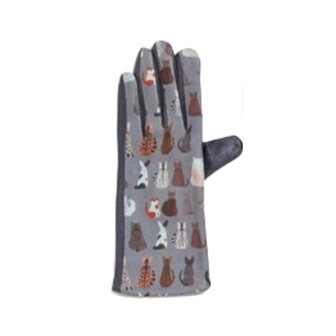 Cat Print Touch Screen Glove - Multiple Colors