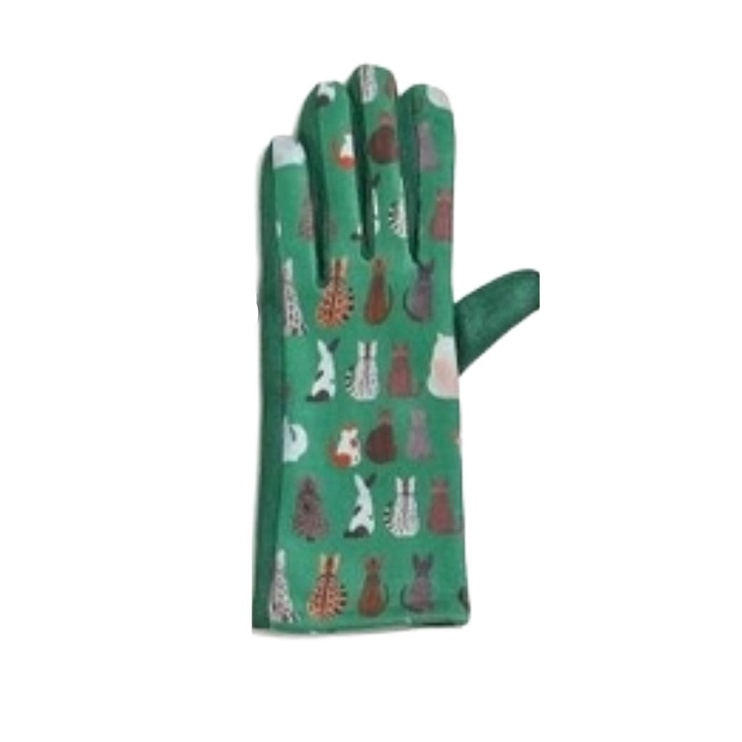 Cat Print Touch Screen Glove - Multiple Colors