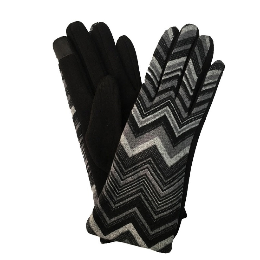 Zig-Zag Touch Screen Gloves - Multiple Colors