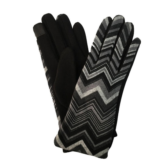 Zig-Zag Touch Screen Gloves - Multiple Colors