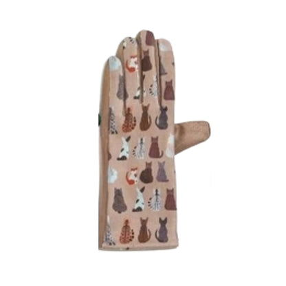 Cat Print Touch Screen Glove - Multiple Colors